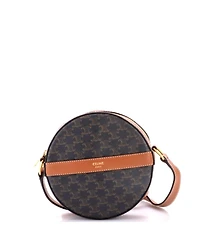 Pre-Owned Celine Round Purse on Strap Triomphe Coated Canvas