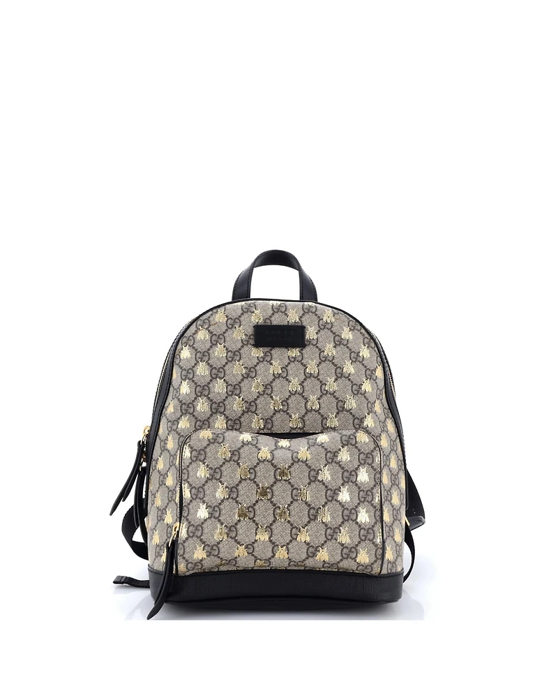 Pre-Owned Gucci Small Zip Pocket Backpack Printed Gg Coated Canvas