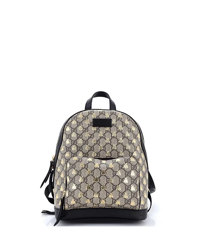 Pre-Owned Gucci Small Zip Pocket Backpack Printed Gg Coated Canvas