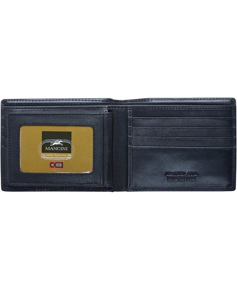Men's Mancini Boulder Collection Rfid Secure Billfold with Removable Center Wing Passcase