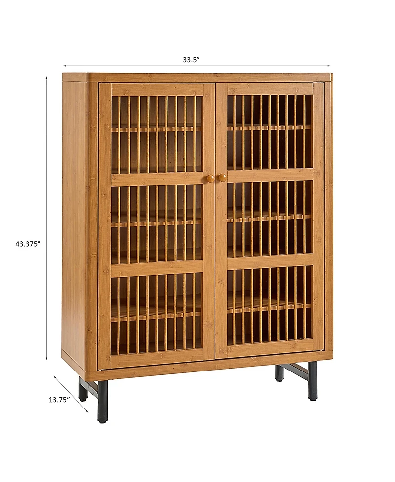 Clihome Shoe Cabinet with Shutter Doors, 6-Tier Entryway Adjustable Shelves, Wooden Rack Organizer