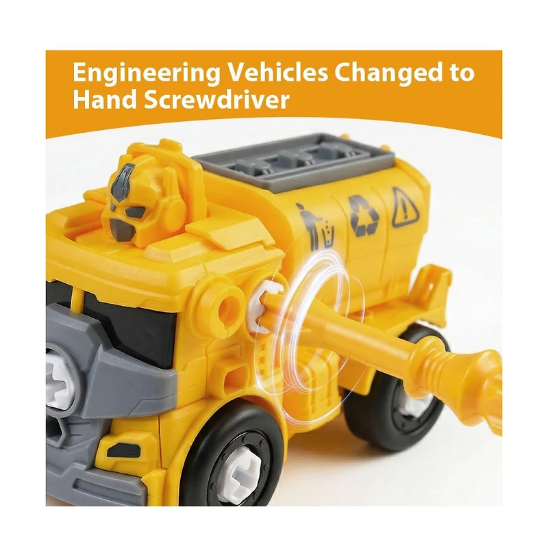 Cowin 5-in-1 Take Apart Car Toys, Diy Engineering Construction Truck Toy Vehicle Kids Building Educational Toy Gift for Age 3-8 Year Old Boys