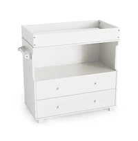 gaomon Modern Wooden Baby Changing Table Dresser with Drawers and Shelves Multi Use Station for Nursery Bedroom Kids Room