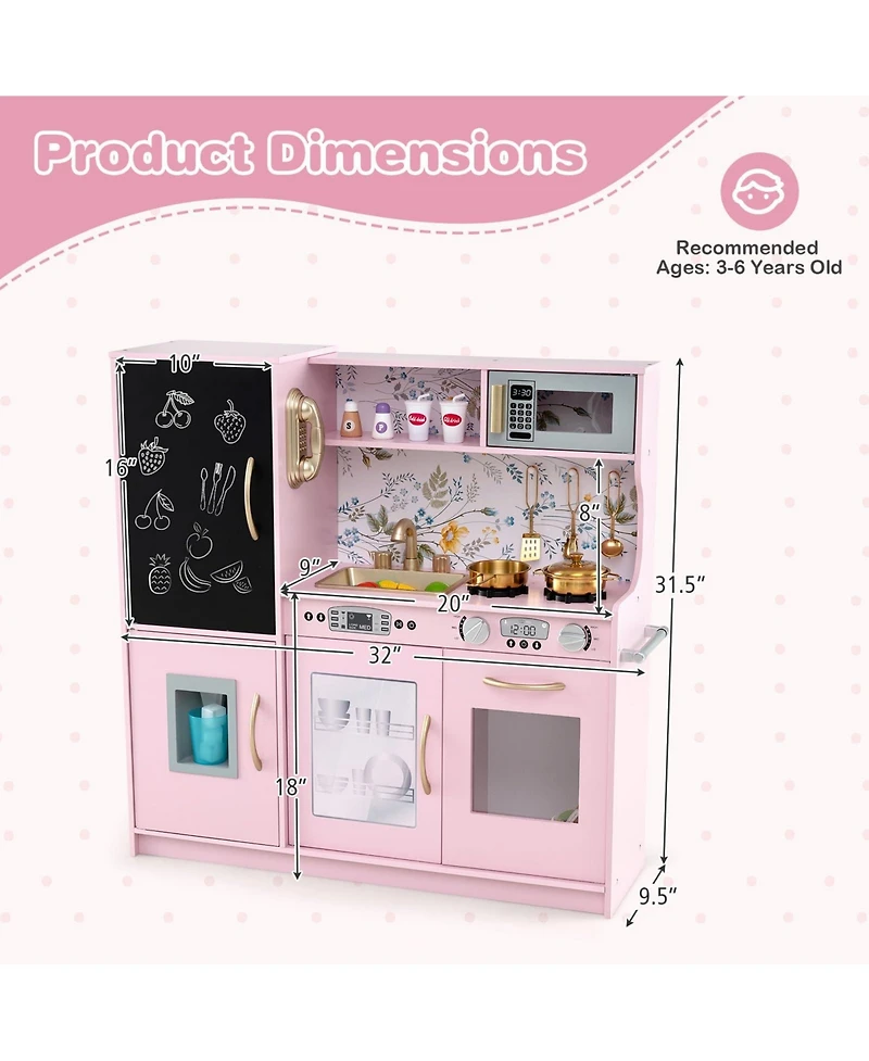 Mecale Toddler Pretend Play Kitchen For Boys And Girls 3-6 Years Old