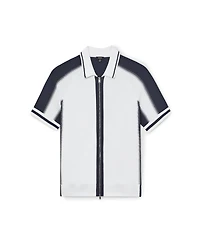 Reiss Men's Kenley Zip Through Color Block Knit Shirt