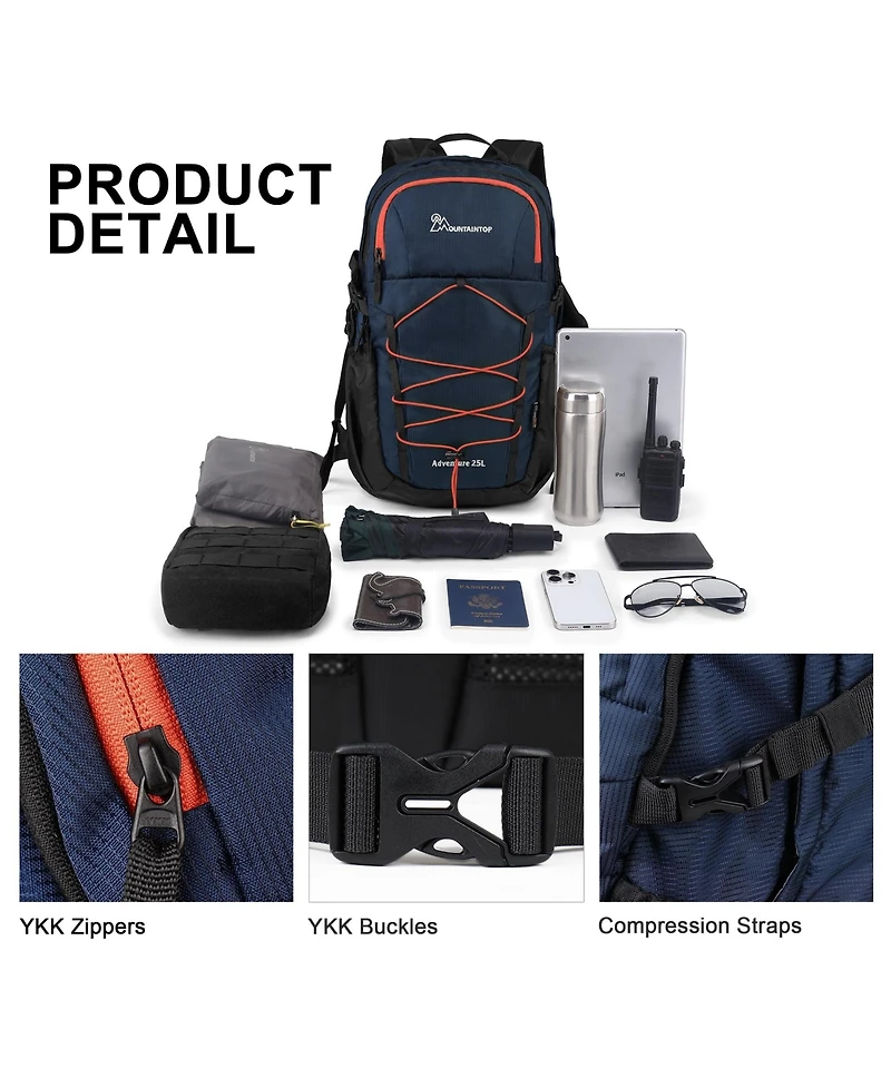 Mountaintop Hiking Backpack 25 Liter Camping Backpack Men Women Hiking Daypack Lightweight Travel Backpack for Climbing