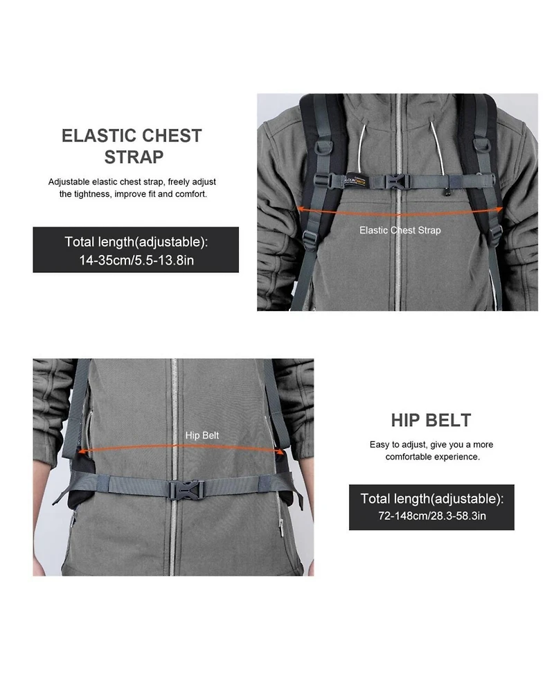 Mountaintop 40 Liter Hiking Backpack with 3 Liter Hydration Bladder for Women Men Outdoor Travel Camping Day Pack with Rain Cover