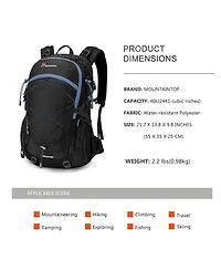 Mountaintop 40 Liter Hiking Backpack with 3 Hydration Bladder for Men Women Camping Climbing