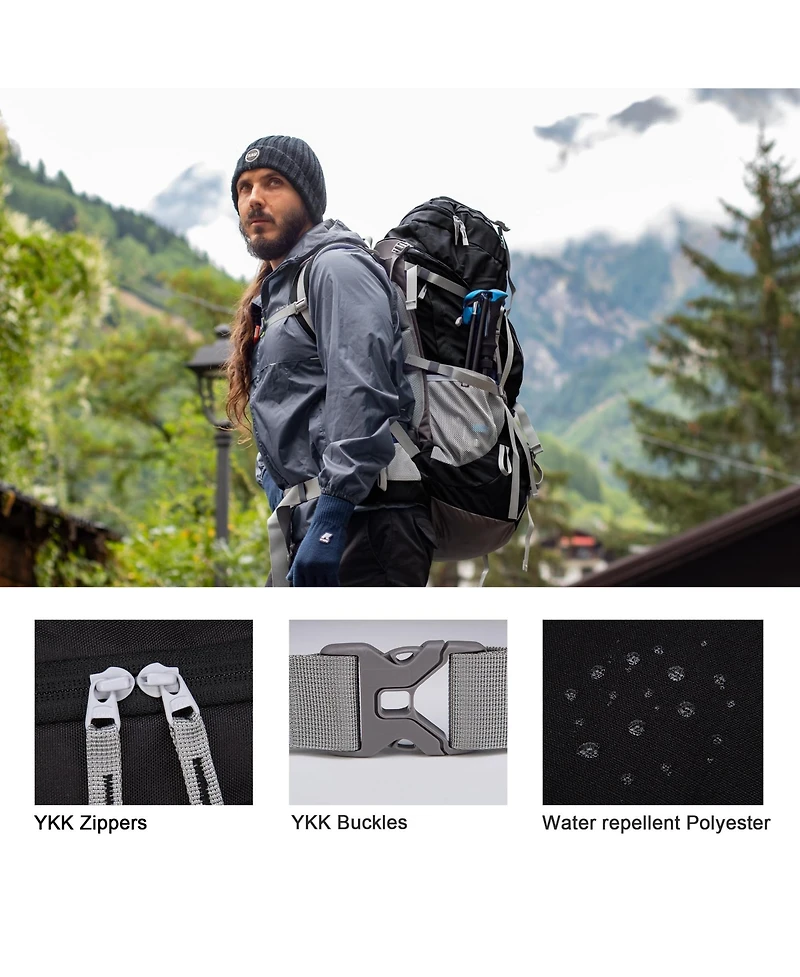 Mountaintop 70 Liter Internal Frame Backpack Camping Backpacking Hiking Backpack for Men Women with Rain Cover