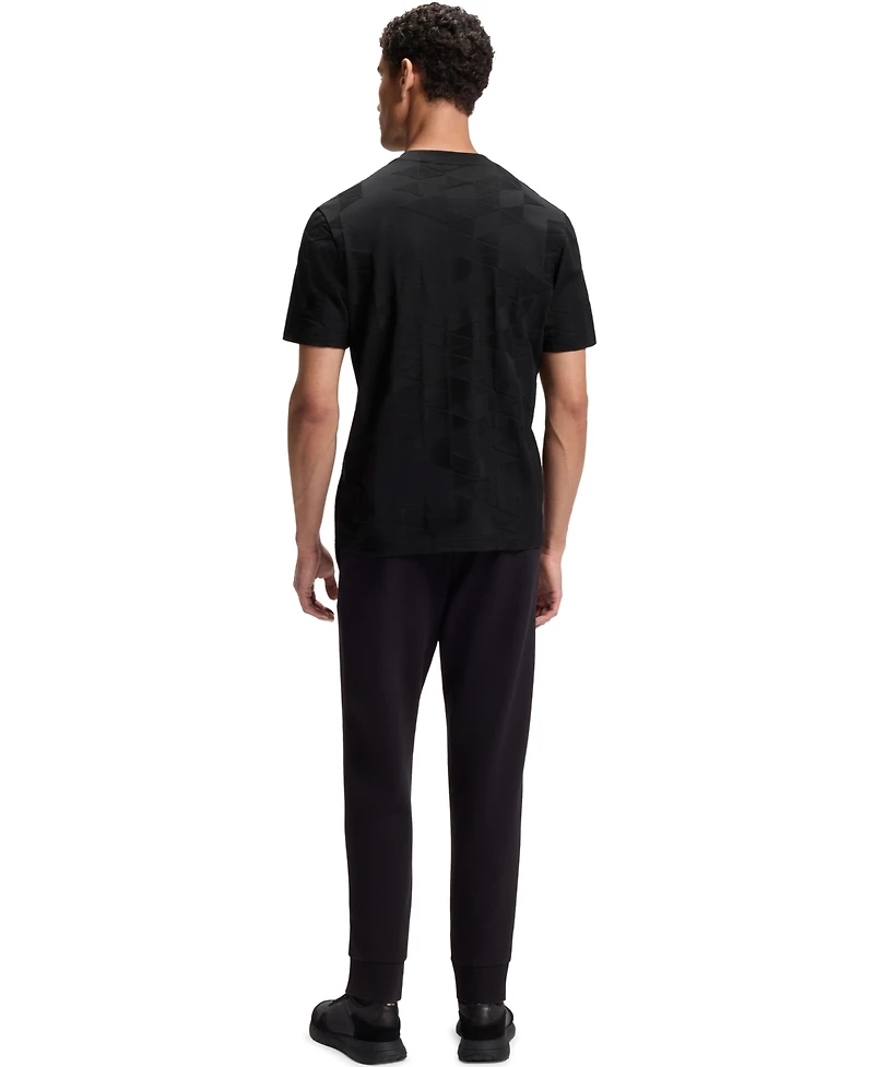 Boss by Hugo Men's 3D-Jacquard Pattern Cotton T-Shirt