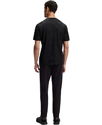 Boss by Hugo Men's 3D-Jacquard Pattern Cotton T-Shirt