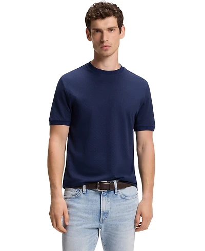 Boss by Hugo Men's Cotton-Silk Jacquard Regular-Fit Polo Shirt