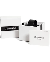 Calvin Klein Women's Gleam Black Leather Strap Watch 24mm