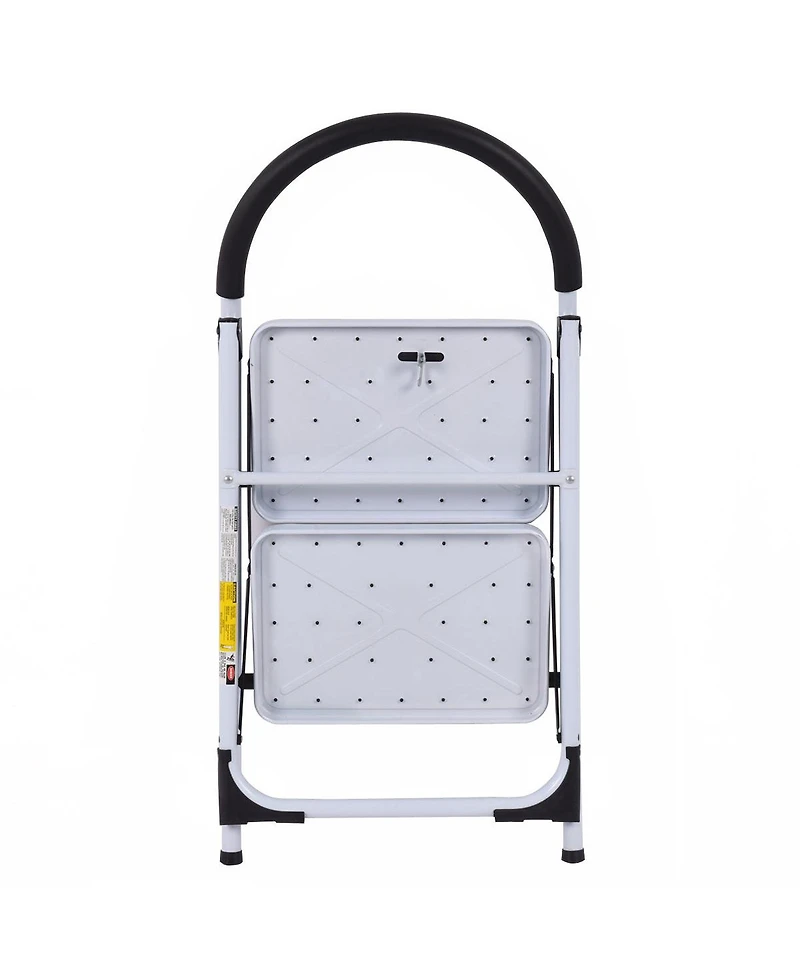 Costway 2 Step Ladder Folding Stool Heavy Duty 330Lbs Capacity Industrial Lightweight