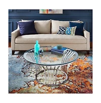 iNSPIRE Q Chrome Finish Coffee Table With Glass Top