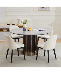 gaomon Set of 2 Modern Upholstered Dining Chairs, Thick Cushions And Solid Wood Legs Seating for Kitchen & Dining Room
