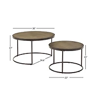 iNSPIRE Q Round Nesting Coffee Table With Faux Stingray Top