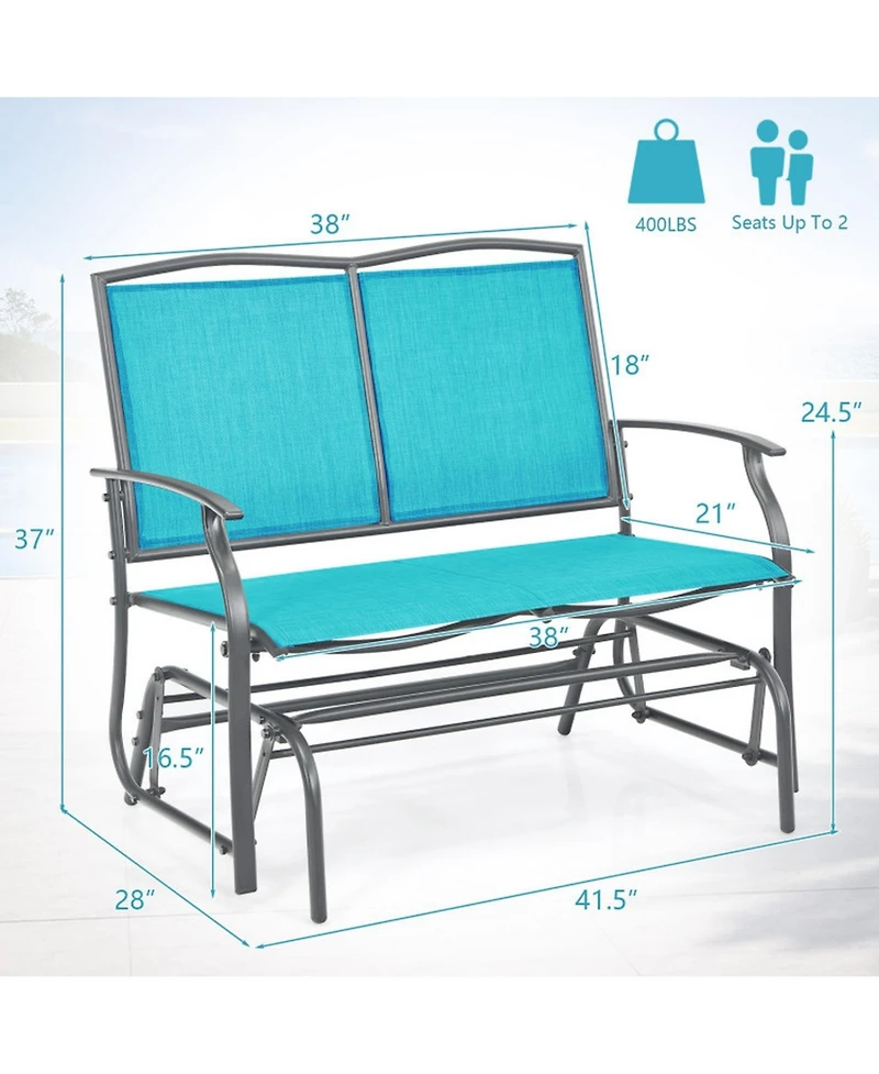 Sugift Iron Patio Rocking Chair for Outdoor Backyard
