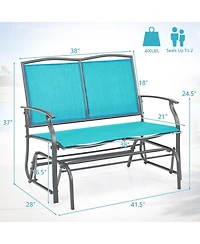 Sugift Iron Patio Rocking Chair for Outdoor Backyard