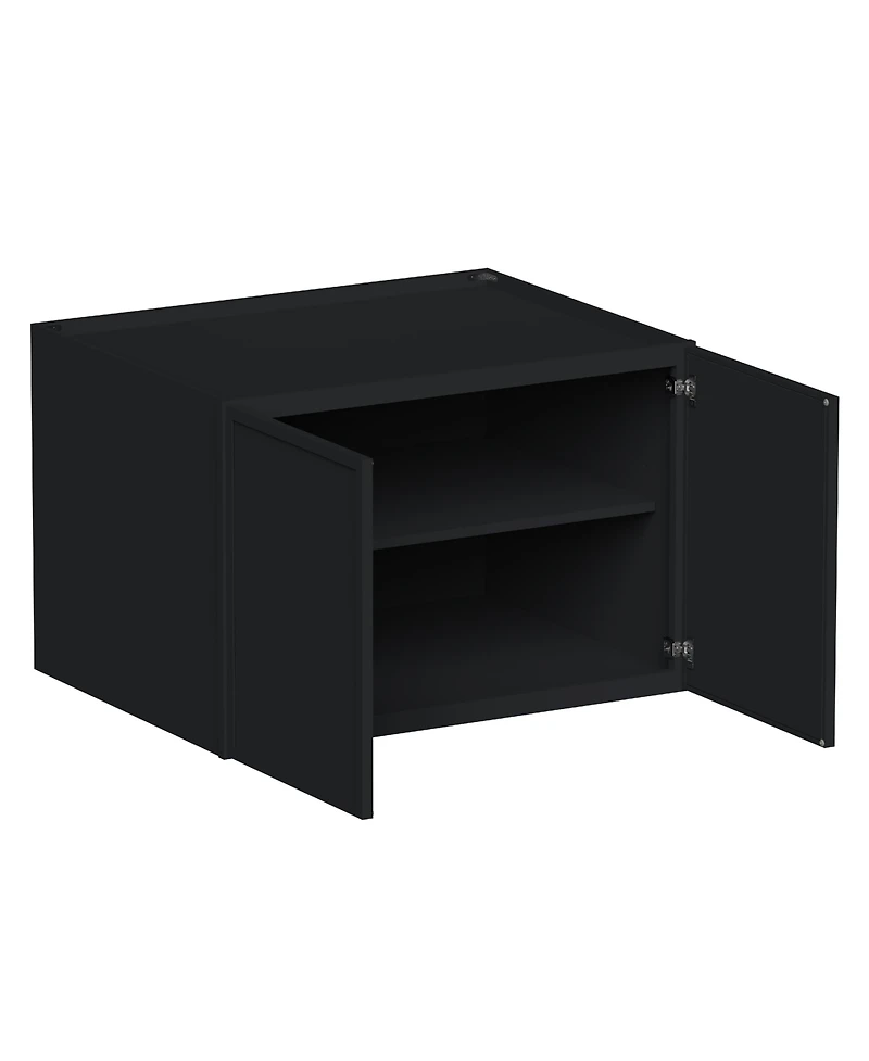 Boyel Living 24 Inch Height Double Door Deep Wall Cabinets with Shelves, Kitchen Cabinet with Solid Wood Frame, Soft-Close Slides and Hinge