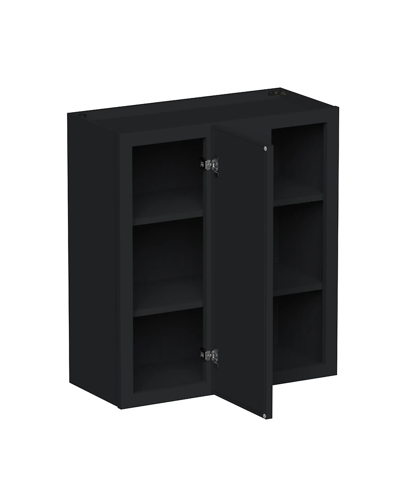 Boyel Living 30 Inch Height Standard Corner Wall Cabinets, Ready to Assemble Kitchen Cabinet with Solid Wood Frame, Soft-Close Slides and Hinge