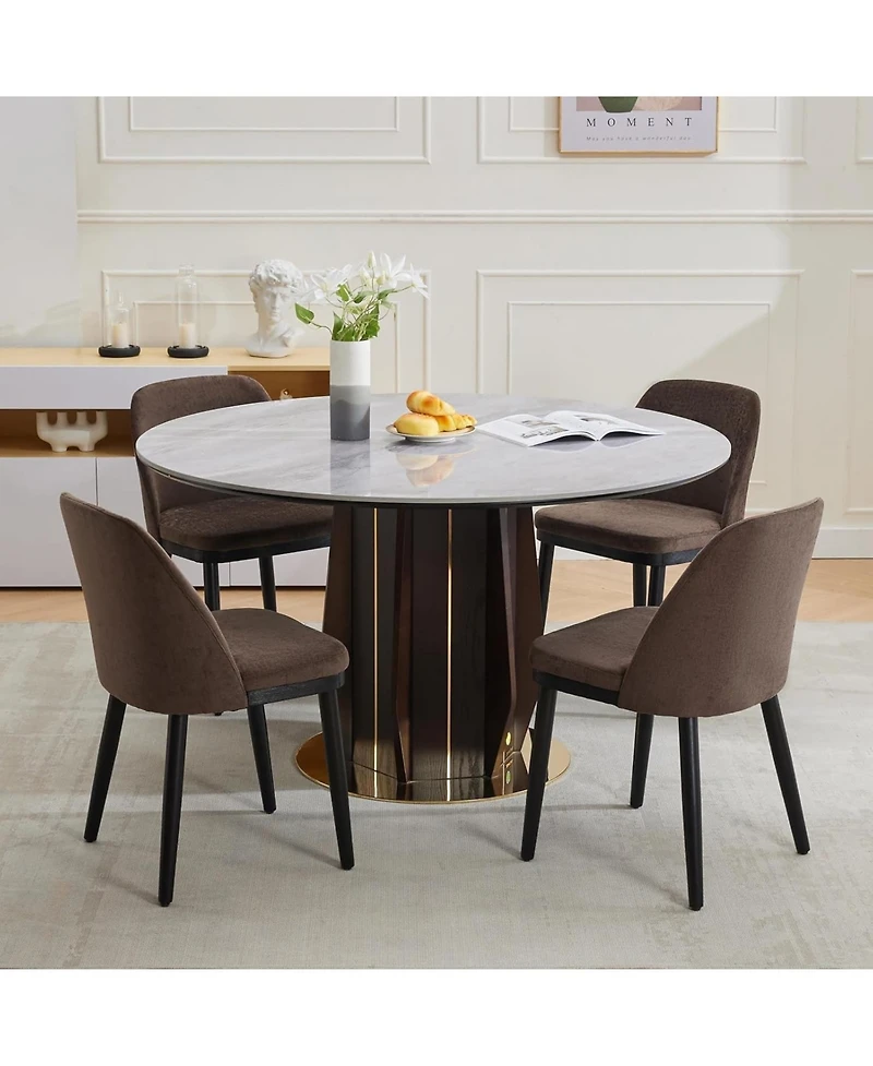gaomon Set of 2 Upholstered Modern Dining Chairs, Thick Cushions And Solid Wood Legs Kitchen Seating