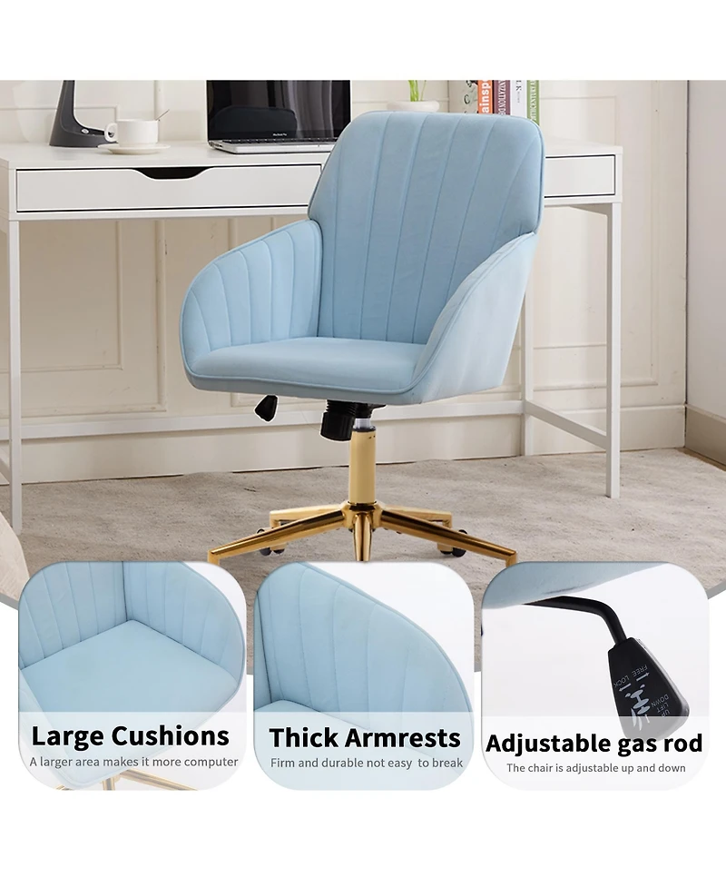 sumyeg Adjustable Office Chair Swivel Backrest Seat with Metal Base