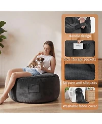 gaomon 4 in 1 Adult Bean Bag Chair, 4ft - Memory Foam Filler and Removable Cover - Oversized Flannel Lazy Sofa Couch Bed for Adults and Teens