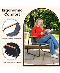 Sugift 3-Piece Fabric Patio Bistro Set with Tempered Glass Side Table