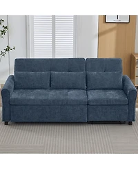 Clihome 2-in-1 Sofa Three-seater Sofa with Sofa Bed and a Reversible Recliner Sofa