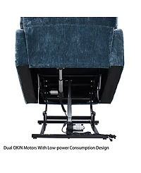 Clihome Dual Motor Power Lift Recliner Chair for Elderly Infinite Position Lay Flat 180degree(s) Recliner with Heat Massage