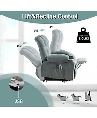 Clihome Power Electric massage lift recliner chair, suitable for the elderly, with heating and vibration functions, Usb