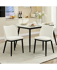 gaomon Set of 2 Upholstered Fabric Dining Side Chairs, Padded Seat with Solid Wood Legs for Dining Table