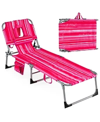 Gouun Tanning Chair with Face and Arm Holes Folding Outdoor Sunbathing Chair