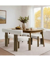 gaomon Set of 2 Modern Plush Boucle Upholstered Dining Chairs