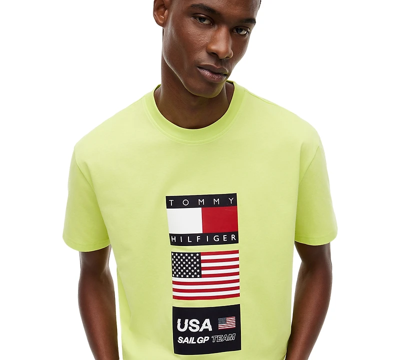 Tommy Hilfiger Men's Us Sailing Flag Crewneck T-Shirt
