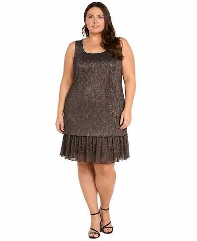 R & M Richards Plus Scoop Neck Dress Open Front Jacket, 2-Piece Set
