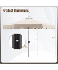 Sugift 10 Feet Patio Umbrella Outdoor Market Umbrella with Crank Tilt Adjustment