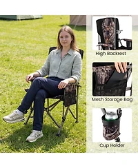 Mecale Heavy-Duty Folding Camping Chair with Storage Covers, 400-lb Cap, 41-in Tall