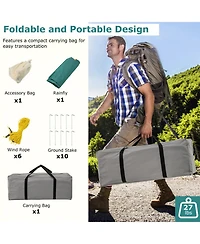 Gouun 6 to 8 Person Camping Tent with Double Rooms 2 Doors and Covered Porch