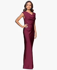 Betsy & Adam Petite Cowl Neck Gown