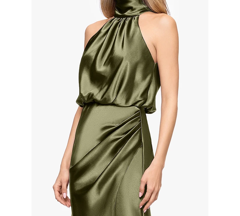 Betsy & Adam Petite Halter Neck Gown