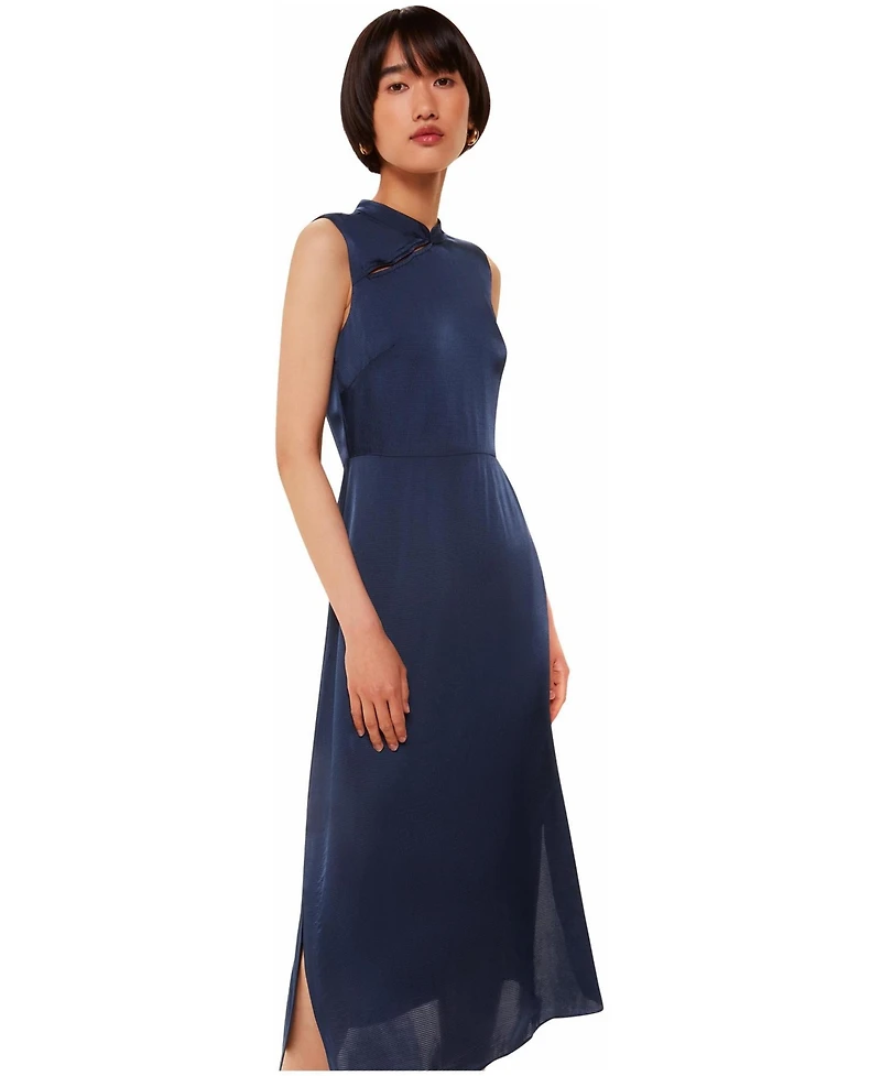 Whistles Women's Aria Satin Sleeveless Midi Dress