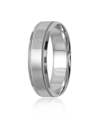 Men's 14k White Gold Ring, Engraved 6mm Band (Size 6-13)