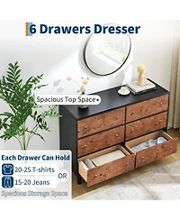 gaomon Dresser for Bedroom with Drawers, Wide Modern Chest of Drawers Metal Handle, Wooden Tv Stand