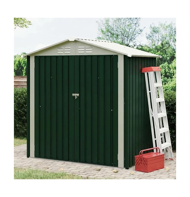 gaomon 6x4 feet Outdoor Metal Storage Shed, 130 Cubic Feet Capacity, Sloped Roof, Lockable Door, Weather-Resistant Garden Shed for Backyard Patio