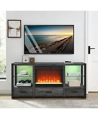 Clihome 23 inch Electric Fireplace, Indoor Heater with Remote Control, with Side Light Electric Fireplace
