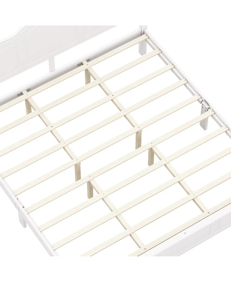 Streamdale Furniture King Size Retro Wave Platform Bed Frame with Wooden Slats