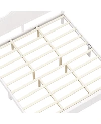 Streamdale Furniture King Size Retro Wave Platform Bed Frame with Wooden Slats