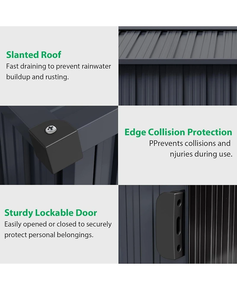 gaomon Outdoor Storage Shed, 12 x 8 feet Metal Aluminum Waterproof Tool Sheds with Frame Floor and Lockable Door, Storage Shed for Gardening Tools